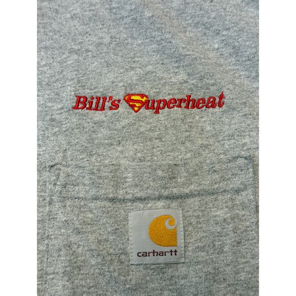 Carhartt Men's Original Fit Heavyweight Short-Sleeve Pocket T-Shirt Gray L Logo - Picture 4 of 7